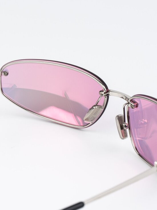 Miu Miu Women Sunglasses Silver Pink Wraparound MUA50S 1BC70J NEW AUTHENTIC main image 9
